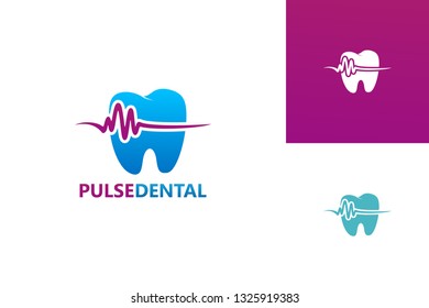 Pulse Dental Logo Template Design Vector. Emblem, Design Concept. Creative Symbol Icon.