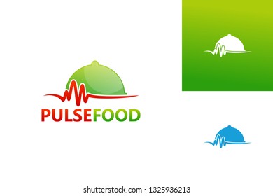 Pulse Food Logo Template Design. Vector, Emblem, Design Concept. Creative Symbol Icon.