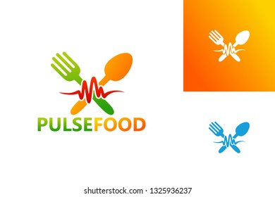 Pulse Food Logo Template Design Vector. Emblem, Design Concept. Creative Symbol Icon.