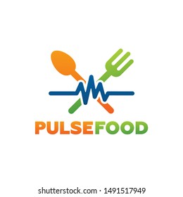 Pulse Food Logo Template Design Vector, Emblem, Design Concept, Creative Symbol, Icon