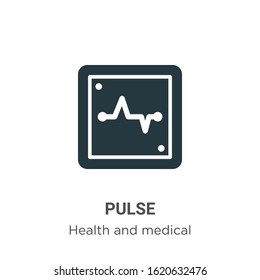 Pulse glyph icon vector on white background. Flat vector pulse icon symbol sign from modern health collection for mobile concept and web apps design.