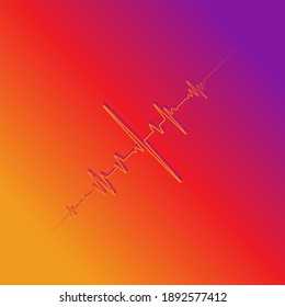 Pulse with a gradient. Vector illustration.