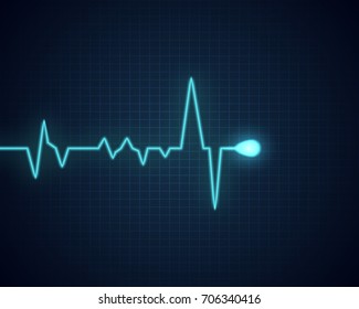Pulse graphic. Medical background with heart cardiogram. Vector background.