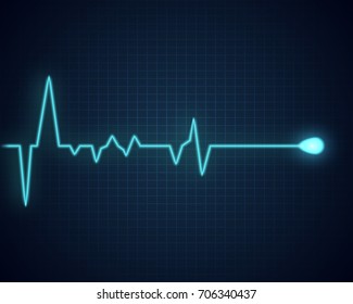 Pulse Graphic. Medical Background With Heart Cardiogram. Vector Background.