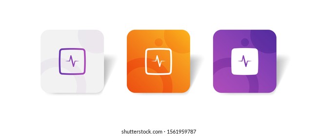 pulse for health concept round icon in outline and solid style with colorful smooth gradient background, suitable for mobile and web UI, app button,  infographic, etc