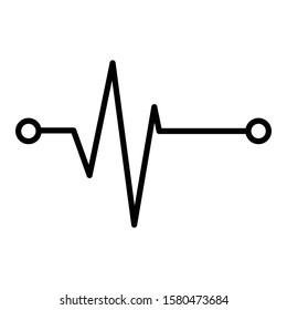 pulse heart beat line icon vector