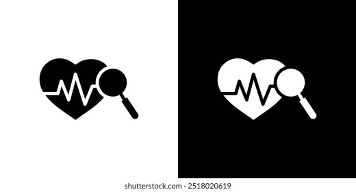 pulse heart check up icon colección de conjunto de relleno plano