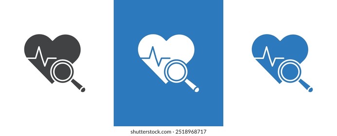 Icono de comprobación cardíaca de pulso Ilustración de línea delgada