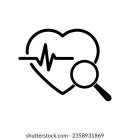 pulse heart check up icon vector health cardiology clinic logo