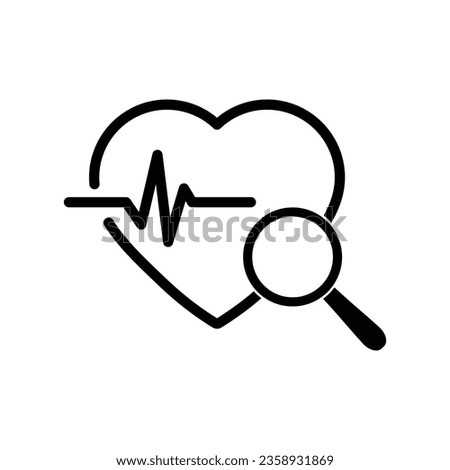 pulse heart check up icon vector health cardiology clinic logo Stock fotó © 
