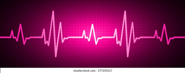 pulse heart glossy web icon on dark pink background. Light Abstract Technology background for computer graphic website and internet. infographics.