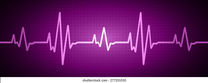 pulse heart glossy web icon on dark purple background. Light Abstract Technology background for computer graphic website and internet.  infographics.