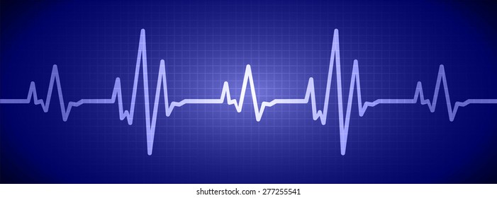 pulse heart glossy web icon on dark blue background. Light Abstract Technology background for computer graphic website and internet.  infographics.