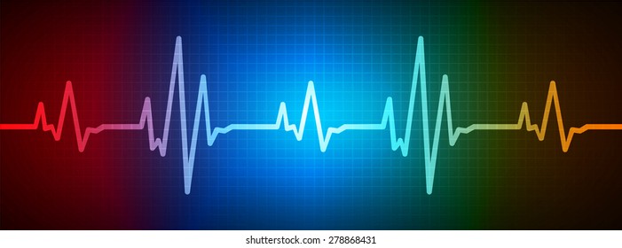 pulse heart glossy web icon on dark red blue orange background. Light Abstract Technology background for computer graphic website and internet. infographics.