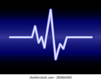 pulse heart glossy web icon on dark blue background. Light Abstract Technology background for computer graphic website and internet.
