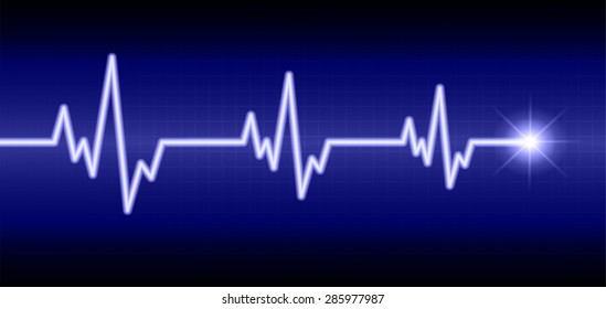 pulse heart glossy web icon on dark blue background. Light Abstract Technology background for computer graphic website and internet. spark, sparkle. infographics.