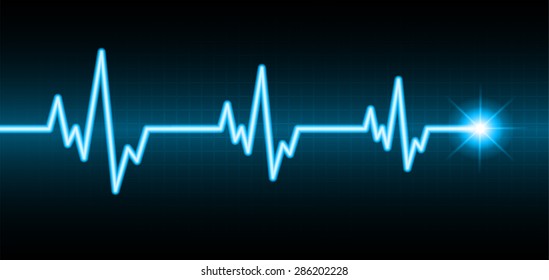 pulse heart glossy web icon on dark blue background. Light Abstract Technology background for computer graphic website and internet. spark, sparkle. infographics.