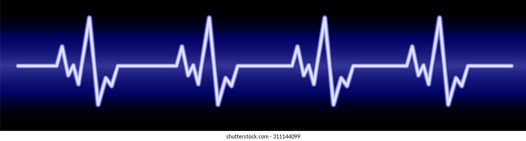pulse heart glossy web icon on dark blue background. Light Abstract Technology background for computer graphic website and internet.