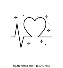 Pulse, heart icon. Simple line, outline vector of love icons for ui and ux, website or mobile application