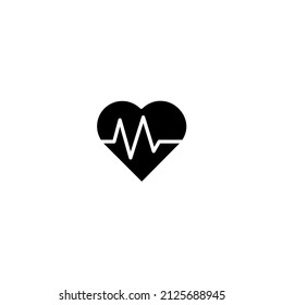 Pulse heart icon vector illustration logo template for many purpose. Isolated on white background.
