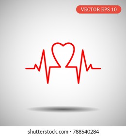 Pulse and heart icon. Vector illustration eps 10