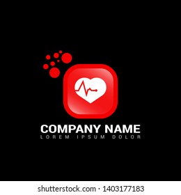 Pulse heart Logo Template Design.pulse icon