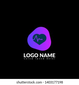Pulse heart Logo Template Design.pulse icon