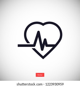 pulse heart people vector icon eps 10
