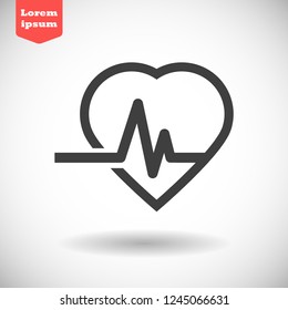 pulse heart people vector icon eps 10