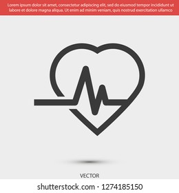 pulse heart people vector icon eps 10