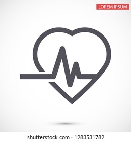 pulse heart people vector icon eps 10