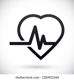 pulse heart people vector icon eps 10