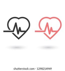 pulse heart people vector icon eps 10