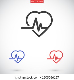 pulse heart people vector icon eps 10