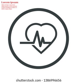 pulse heart people vector icon eps 10 , Lorem ipsum Flat design