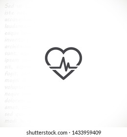 pulse heart people vector icon eps 10 , Lorem ipsum Flat design