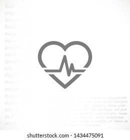 pulse heart people vector icon eps 10 , Lorem ipsum Flat design