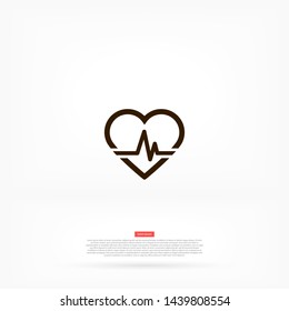pulse heart people vector icon eps 10 , Lorem ipsum Flat design