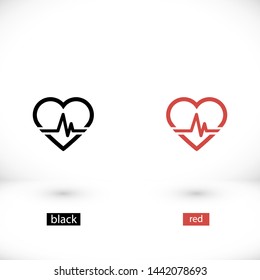 pulse heart people vector icon eps 10 , Lorem ipsum Flat design