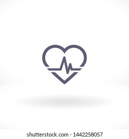 pulse heart people vector icon eps 10 , Lorem ipsum Flat design