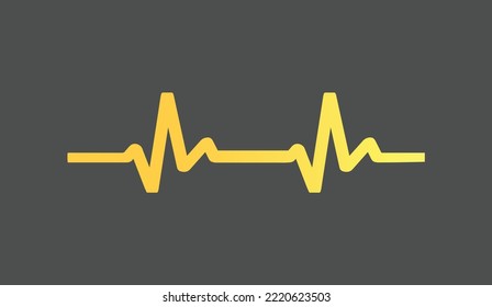 Pulse Heart Rate Icon Vector Illustration In Modern Flat Style. Frequency Wave Sign. Heart Monitor Line Icon Vector Eps10.