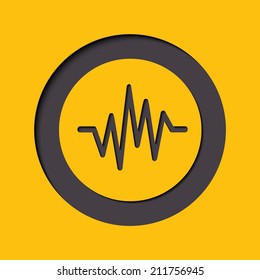 Pulse Heart Rate Vector Icon in flat style