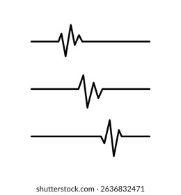 Pulse heartbeat icon set simple isolated flat style vector illustration on white background.