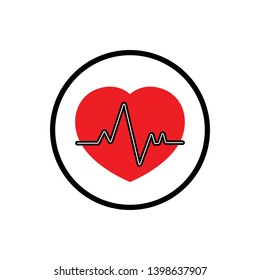 Pulse Heartbeat Icon Vector Illustration - Vector