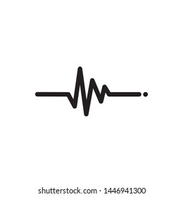 Pulse Heartbeat icon vector. Heartbeat logo illustration. Flat design style on white background.