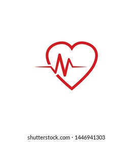Pulse Heartbeat icon vector. Heartbeat logo illustration. Flat design style on white background.