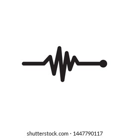 Pulse Heartbeat icon vector. Heartbeat logo illustration. Flat design style on white background.