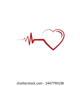 Pulse Heartbeat icon vector. Heartbeat logo illustration. Flat design style on white background.