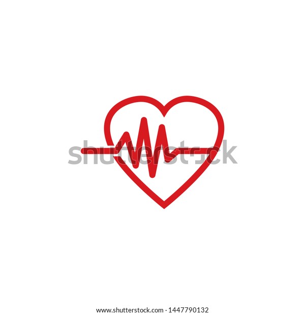Pulse Heartbeat Icon Vector Heartbeat Logo Royalty Free Stock Image
