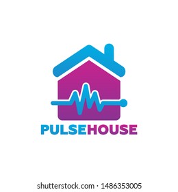 Pulse House Logo Template Design Vector, Emblem, Design Concept, Creative Symbol, Icon